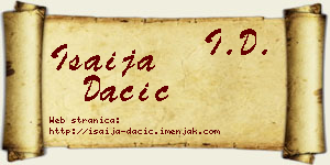 Isaija Dačić vizit kartica